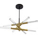 Spira LED 34 inch Brass / Clear / Black Chandelier Ceiling Light